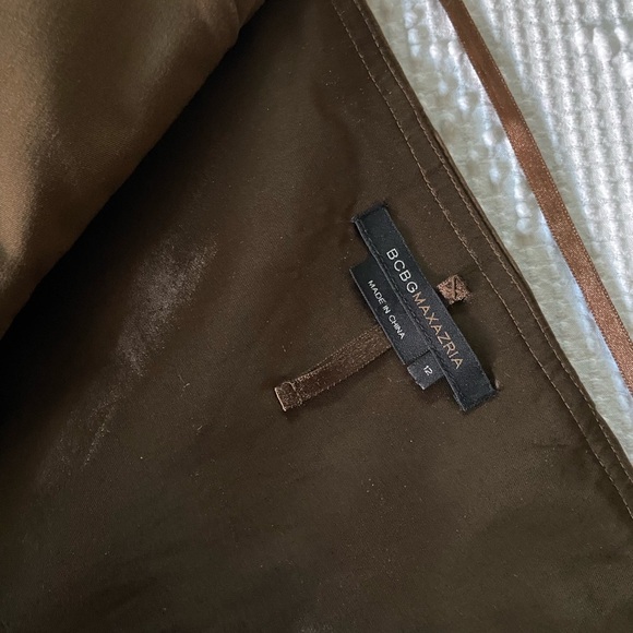 BCBG MaxAzria Sz 12 dark brown strapless dress - Picture 7 of 8